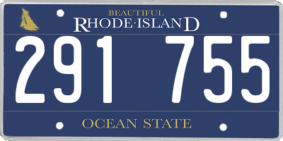 RI license plate 291755