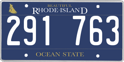 RI license plate 291763