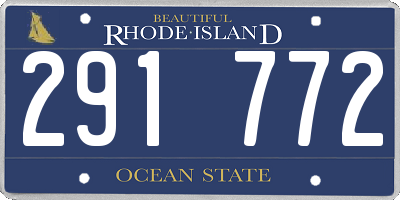 RI license plate 291772