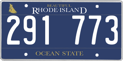 RI license plate 291773