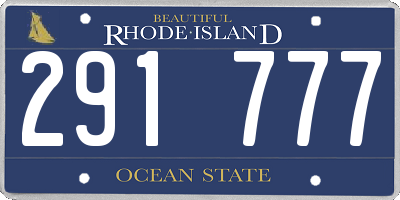 RI license plate 291777