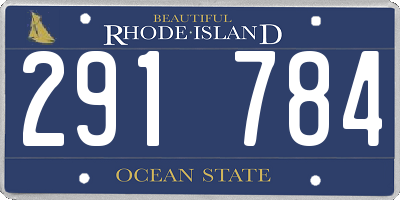 RI license plate 291784