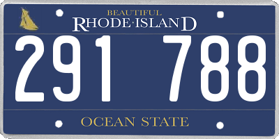 RI license plate 291788