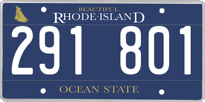 RI license plate 291801