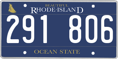 RI license plate 291806