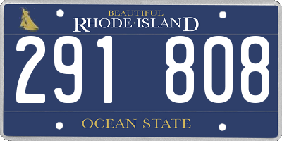 RI license plate 291808