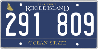 RI license plate 291809