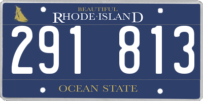 RI license plate 291813