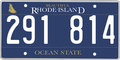 RI license plate 291814