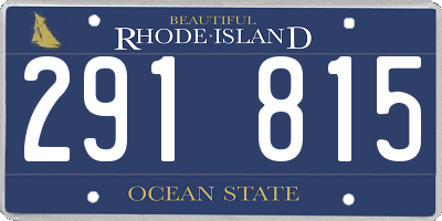 RI license plate 291815