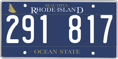 RI license plate 291817