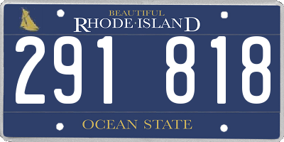 RI license plate 291818