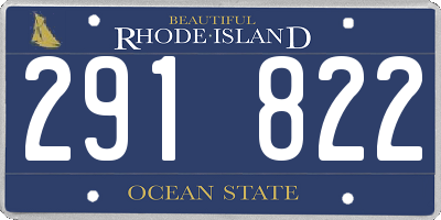 RI license plate 291822