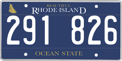 RI license plate 291826