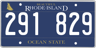RI license plate 291829