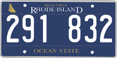 RI license plate 291832