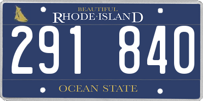 RI license plate 291840