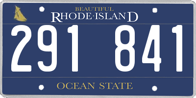 RI license plate 291841