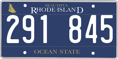 RI license plate 291845