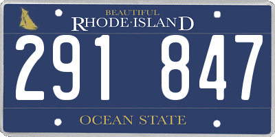 RI license plate 291847