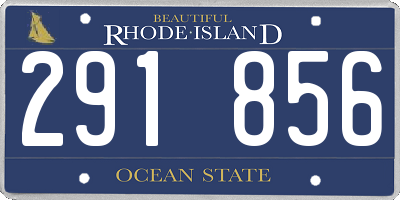 RI license plate 291856
