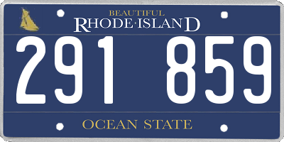 RI license plate 291859