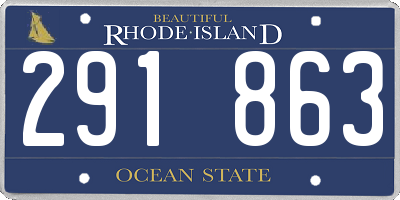 RI license plate 291863