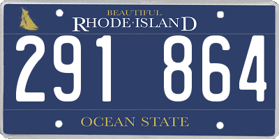 RI license plate 291864