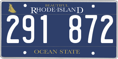 RI license plate 291872