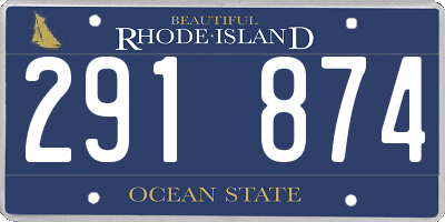 RI license plate 291874