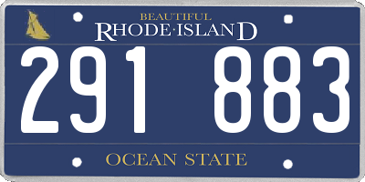 RI license plate 291883
