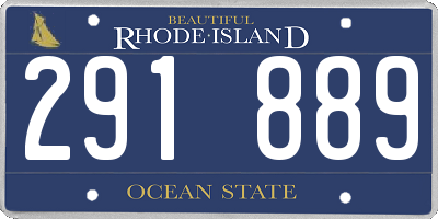 RI license plate 291889