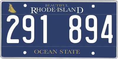 RI license plate 291894