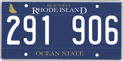 RI license plate 291906