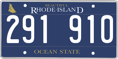 RI license plate 291910