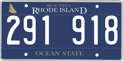 RI license plate 291918