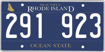 RI license plate 291923