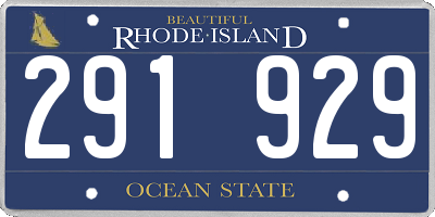 RI license plate 291929