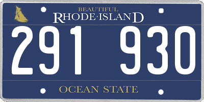 RI license plate 291930