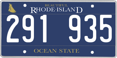 RI license plate 291935
