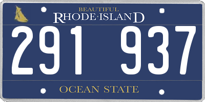RI license plate 291937
