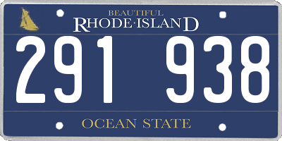 RI license plate 291938