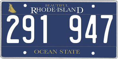 RI license plate 291947