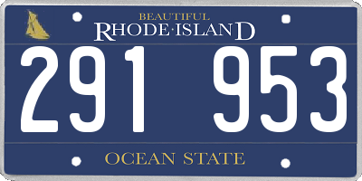 RI license plate 291953
