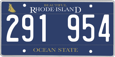 RI license plate 291954