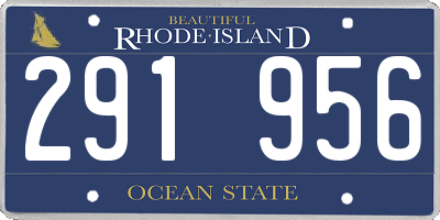 RI license plate 291956