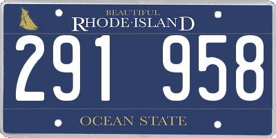 RI license plate 291958