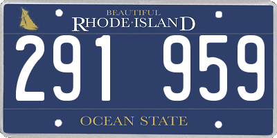 RI license plate 291959