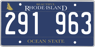 RI license plate 291963