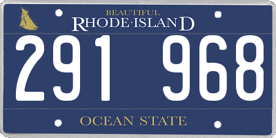 RI license plate 291968